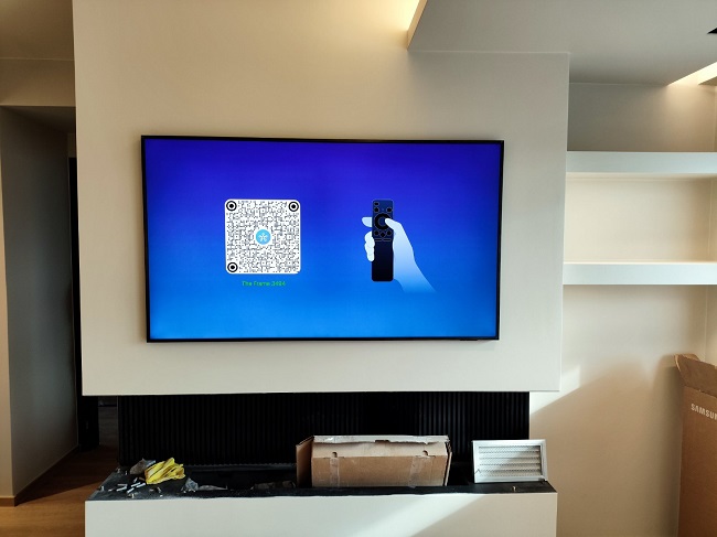 Τηλεόραση Samsung Frame 65' σε γυψοσανίδα